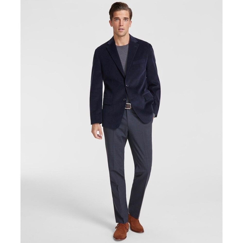 $390 NEW TOMMY HILFIGER Mens 38S Navy Corduroy 2 Piece Suit W/ Dress Pants 30x30